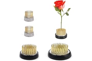 LINTRA 4 Piezas Soporte Redondo para Arreglos, Acero Inoxidable Flower Arreglo Bases, Redondo Pin Floral, 3 Tamaños, para Rosas, Lisianthus, Claveles