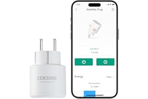 Smart Plug für Zendure SolarFlow Balkonkraftwerk, WLAN-Steckdose, Überwachung des Stromverbrauchs & Automatische Energiezuweisung, Fernsteuerung per App & Sprachsteuerung