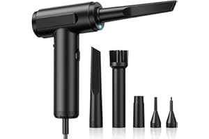 ANRUZON 2024 Ultima Versione Motore senza spazzole 180000 Giri/Min MAX, Cablata Elettrico Rimuovi Polvere Aria Compressa con Cavo da 2 metri, Aria Compressa con luce LED per PC, Tastiera, Auto