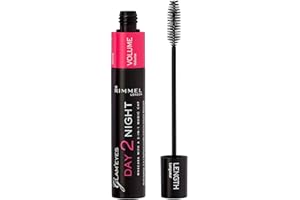 Rimmel London Mascara Day 2 Night, Formula Modulabile per Lunghezza e Volume Estremo, 001 Nero/Black, 9,5 ml