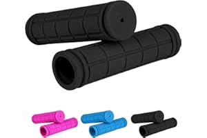 URAQT Bike Cycle Handlebar Grips, Solid Color Children's Bike Handlebars, Soft Non-Slip Bicycle Handle Grip, Rubber Handle Cover Universal Kids Bike Grips for Boys and Girls Kids Bikes