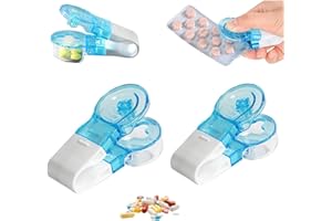 Mciskin 2 Pcs Portable Pill Taker, Remover, Pack Opener Assistance Tool, Blister Pack Opener, No Touch Easy to Take Pill Out, Tablet Dispenser