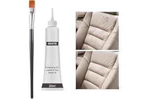 SEMINISMAR Pâte Réparatrice Cuir,Kit Rénovation Cuir,Crème Réparatrice Cuir,Réparateur Cuir,Rénovateur Couleur Cuir,Pâte Réparatrice Cuir Furniture,Réparation Sièges Voiture,Canapés (1, Blanc)