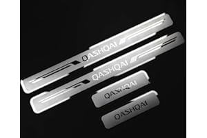 N/A 4 Stück Autotürschwellenschutz für Nissan Qashqai 2016-2020, Trim Scuff Pedal Threshold Cover Schutzplatte Ticker Zubehör, Edelstahl