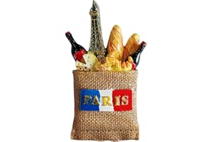 MUYU CRAFT Imán para Nevera 3D de París, Francia, Imanes Nevera Ciudades, Recuerdo de Viaje, Decoración de Resina, Pintado a Mano, Colección Artesanal