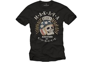 MAKAYA Ropa Motocross Camiseta con Calaveras y Casco Moto para Hombre