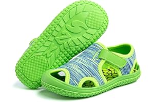 Hitmars Sandalen Kinder Sommer Schuhe Jungen Mädchen Sandalen Anti Rutsch Atmungsaktiv Wandern Baby Sandalen Halboffene Outdoor Strand Pink Violett Blau Grau Grün EU 21-31 Blau1 21