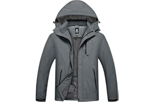 Dr.Cyril Męska wodoodporna kurtka narciarska, ciepły zimowy płaszcz śniegowy, kaptur, wiatroszczelny płaszcz przeciwdeszczowy