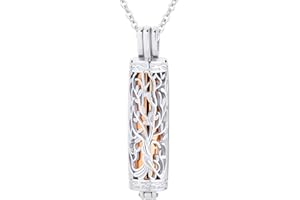 InfuMemo Cylinder Cremation Jewelry Tree of Life Urn Ashes Necklace for Women Men Vial Urn Necklaces for Ashes Loved One Memorial Jewelry