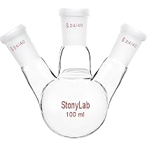 Flasque à Fond Rond 3 Cols StonyLab - Verre Borosilicaté 1000ml - Joints 24/40 - Labo Quality