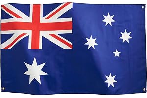 Runesol Australiens nationalflagga 3x5, 91x152cm, australiensisk banderoll, 4 mässingshylsor i varje hörn, Australiens dag, p