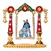 Brass 24 K Gold Plated With Stones Hindu God Shri Krishan Car Dashboard Statue Lord Krishna Idol Makhan Chor / Bal Gopal Handicraft Decorative Spiritual Puja Vastu Showpiece Figurine - Religious Pooja Gift Item & Murti for Mandir / Temple / Home Decor / Office / Study Table RS.449.00