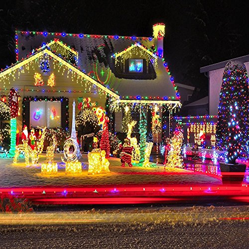 Lichterkette Außen, MORECOO 10M 100 LEDs Solar Lichterkette mit 8 Modes für Party, Karneval, Weihnachten, Outdoor, Fest usw. (warm weiß) - 6