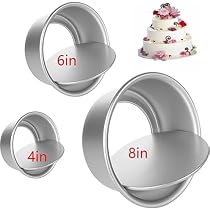 CURTA 6-Inch Round Cake Pan Set - 3 Pack Aluminum Baking Pans For Small Cakes, Perfect For Birthdays & Weddings