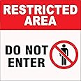 VVWV Danger Restricted Area Do Not Enter Sign Sticker for Office Factories Size L X H 30 X 25 CM