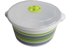 Tredoni Pot Micro-ondes 3L avec Couvercle Ventilé - Marmite Vapeur Cuisson Chauffante (3 Litre)