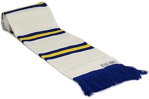 fanoriginals Retro Football Bar Scarf in Leeds Colours White Blue Yellow