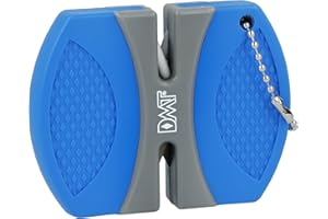 DMT InstaSharp Messerschärfer | Outdoor 2-Stufen-Messerschleifer für die Hosentasche | V-Schärfer aus Wolfram & Keramik für Grob- und Feinschliff im perfekten Winkel | 20174, Blau