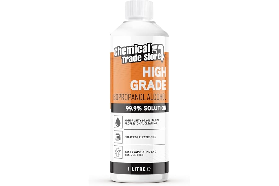 Chemical Trade Store - Isopropanol Alcohol 99.9%, 1 Litre - High-Purity Isopropyl Alcohol IPA, Solvent & Cleaner For Electron
