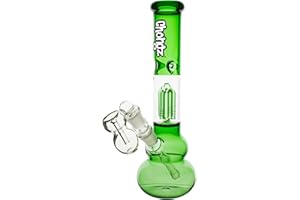 Chongz Glass 30cm 4mm "Vegas" Percolator Waterpipe bong (Emerald Green Accents)