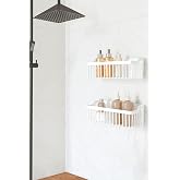 ATA HOME Banyor Yapışkanlı Banyo Rafı, 2'li Banyo D&uuml;zenleyici Organizer Duş Şampuanlık, Plastik Beyaz