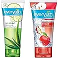Everyuth Naturals Fruit Face Wash, 50gm and Nourishing Aloe Vera & Cucumber Gel, 150g, Combo Pack