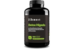 Cardo Mariano, Alcachofa, Cúrcuma, Diente de León y Bioflavonoides - Fórmula Detox con Vitamina C Natural que Contribuye a la Protección Celular - 180 Cápsulas Veganas – Zenement