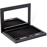 Beauty Junkees Large Black Empty Magnetic Makeup Palette With Mirror: Organizer Case For Eyeshadow, Blush, Bronzer Pans, Extra Deep, Bonus Makeup Brush Included