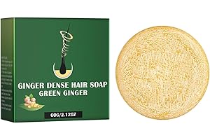 VAWOLECY Barre de shampoing pour cheveux au gingembre, savon shampooing au gingembre anti-chute, message sur le cuir chevelu, croissance des cheveux au gingembre pour femmes et hommes