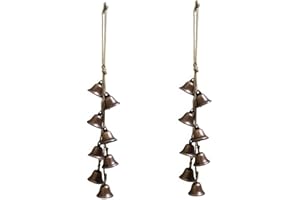 LGEGE Witch Bells 2Pcs, Bronze Colour Hanger Wind Chimes, Boho Style Home Decor, Witchcraft Supplies for Clear Negative Energy