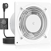 HG Power Exhaust Fan 150 mm &ndash; Silent Bathroom Extractor Fan with Anti-Return Flap, Speed Regulator, Plug, Industrial Extracto