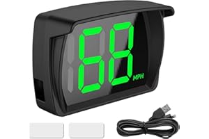 UIHRLM GPS Speedometer, Real-Time MPH Digital Speedometer with LED Large Font Display & USB Cable, Plug & Play Car HUD Heads up Display Gauges for Cars, Trucks, SUVs, Motorcycles Use