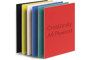 Creatorally Colores Contrachapado 3mm, Contrachapada Colorido Corte Laser 29.7x21 cm 6 Piezas, Madera de Tilo para Bricolaje, Grabado, Pirograbado (6 Colores)