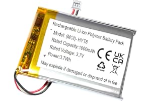 XINLANTECH Batterie rechargeable 1000 mAh 3,7 V pour babyphone vidéo HelloBaby HB66, HB66 Pro, HB31, HB6231, HB24, HB6233, HB6339