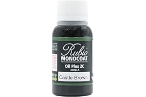 Rubio Monocoat Oil Plus 2C, Olio per Legno ad Asciugatura Rapida, Conservante Ecologico per Legno ad Uso Interno, Olio di Semi di Lino , incl Acceleratore (Parte B) - Castle Brown, 20 ml