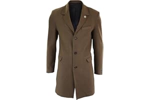 TruClothing Manteau homme longueur 3/4 veste effet laine coupe slim style British rétro