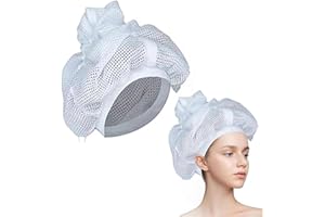 SULIUDAJI Cuffia di Plopping per asciugare i Capelli Ricci, Cuffia a Rete per Capelli Ricci, Berretto Netto per Capelli Ricci, Cuffia per Capelli con Coulisse Regolabile cuffia ricci adorn ricci（Bianco）