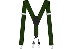 AUYAO Bretelle Uomo, Accessori Bretelle Lavoro, Bretella a Forma di Y con 4 Forte Clip, Registrabili Bretelle Uomo Donna, Bretelle Eleganti Bretelle Pantaloni per Camicie Abiti Feste Affari