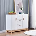 Ansley&HosHo 39" Sideboard Buffet Cabinet, Kitchen Cupboard Server with 3 Drawers 2 Doors, Storage Console Table for Dining Room Living Room Hallway Entryway