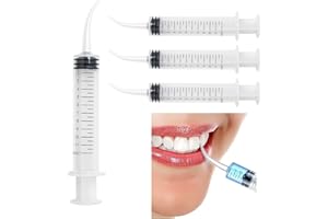 ANBOO 4PCS 12cc Dental Irrigation Syringe,Medical Oral Irrigator with Curved Tip for Tonsil Stone Removal & Oral Care,Precise Disposable Syringes