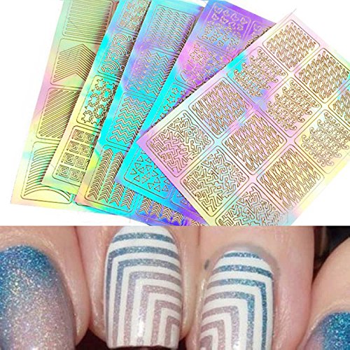 Nagelaufkleber Vinyls Nail Art Maniküre Spitzen Schablone DIY Stanz Werkzeuge Zufallsmuster