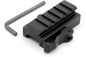 Trirock 5 slots Rail Riser Mount Adapter con Quick Release Desmontable for 20mm Picatinny Weaver Rails