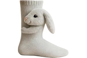 PINTUTU 3D Stricksocken mit Tieren,Animal Socks,Handgehäkelte Tiersocken, Doppellagige Baumwolle,Winter Warme Umarmung Kuschelsocken Damen Weihnachtsgeschenke Herren Weihnachten Männer Frauen Socken