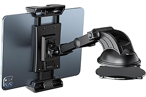 OHLPRO Support Tablette Voiture Tableau de Bord, Porte iPad Ventouse pour sur Pare-Brise Compatible avec 5" - 13" iPad Pro Mini Air iPhone Galaxy Tab S9 Kindle Switch avec Bras Télescopique Réglable