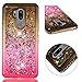 Produktbild Ostop Flüssig Glitzer Diamant Hülle für LG G7/LG G7 ThinQ,Luxus Treibsand Glänzend Strass Kristall Handyhülle,Weich TPU Silikon Schutzhülle Mädchen Schön Elegant Farbverlauf Abdeckung,Grau-Rosa