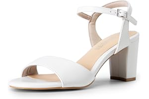 DREAM PAIRS Damen-Sandalen mit hohen Absätzen Modische Blockabsätze-Sandalen mit offenem Zehenbereich und Pumpabsatz