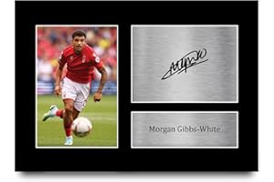 HWC Trading A4 Morgan Gibbs-White Nottingham Forest Gifts Printed Signed Autograph Picture for Football Fans and Supporters - A4