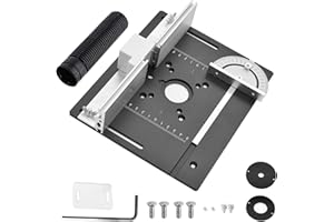 XNZMYN Set di 3 Piastra per Fresatrice Legno Argento, Piastra Inserimento Alluminio per Tavola Router, Strumento Troncatura Ausiliario per Incisione per il Piano del Tavolo per Macchina da Taglio (Nero)