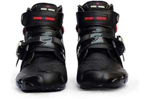 MRDEAR Motorcycle Boots Men, Motorbike Short Ankle Boots Leather Waterproof Motocross Shoes Sports Boots Armour for Off Road Enduro MX Quad Racing Touring, 3 Colors