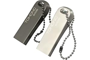 TOHDNC 2 Pezzi Chiavetta USB 64GB, Impermeabile Pendrive 64GB USB 2.0 Metallo USB Flash Drive 64GB Memoria USB Stick per PC, Laptop, Computer, Auto, Smart TV, ecc (Argento/Grigio)